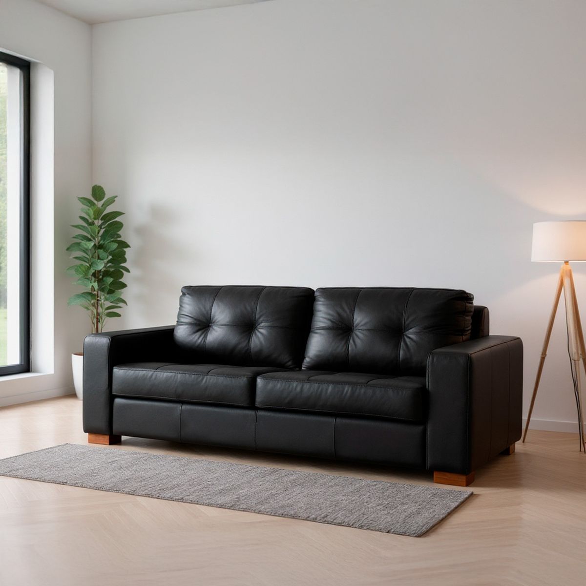 ROSEN - Sofá 3 Cuerpos Cuero Salerno Rosen