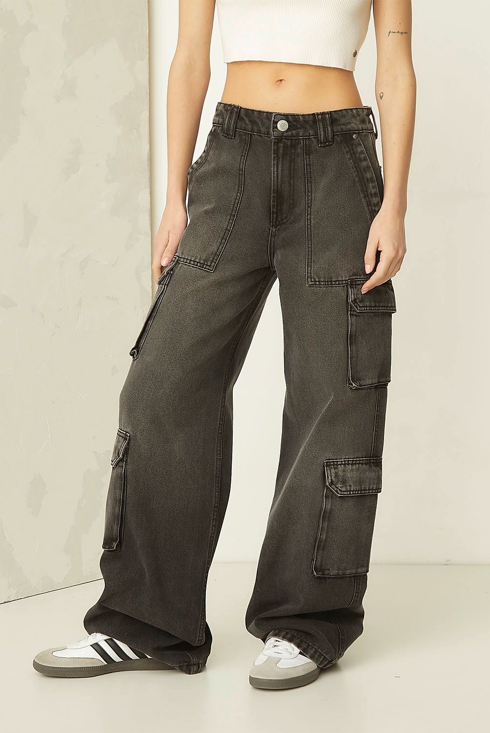 AMERICANINO - Jeans Cargo Tiro Alto Mujer Americanino