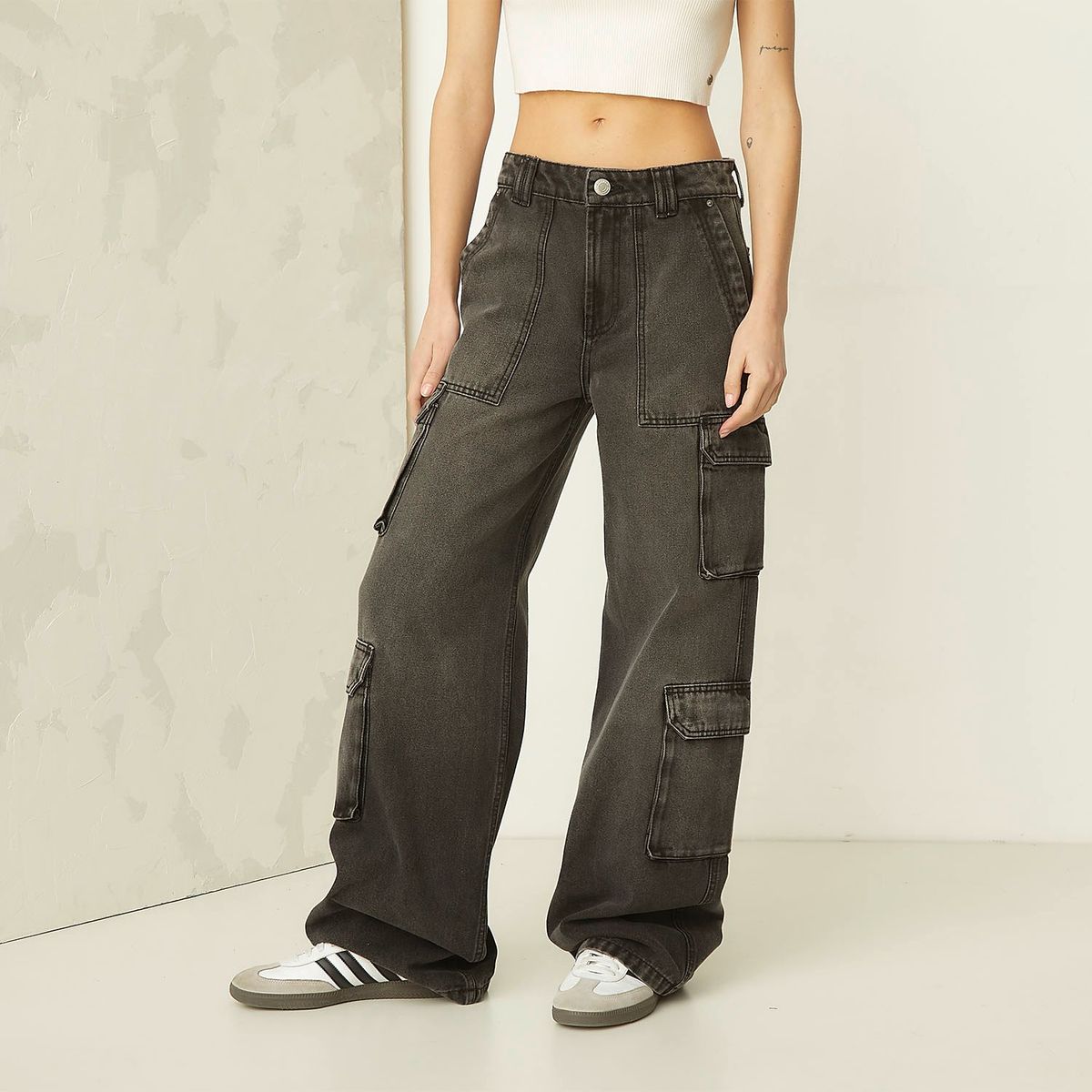 AMERICANINO - Jeans Cargo Tiro Alto Mujer Americanino