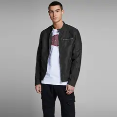 JACK&JONES - Chaqueta de Piel Imitación Hombre