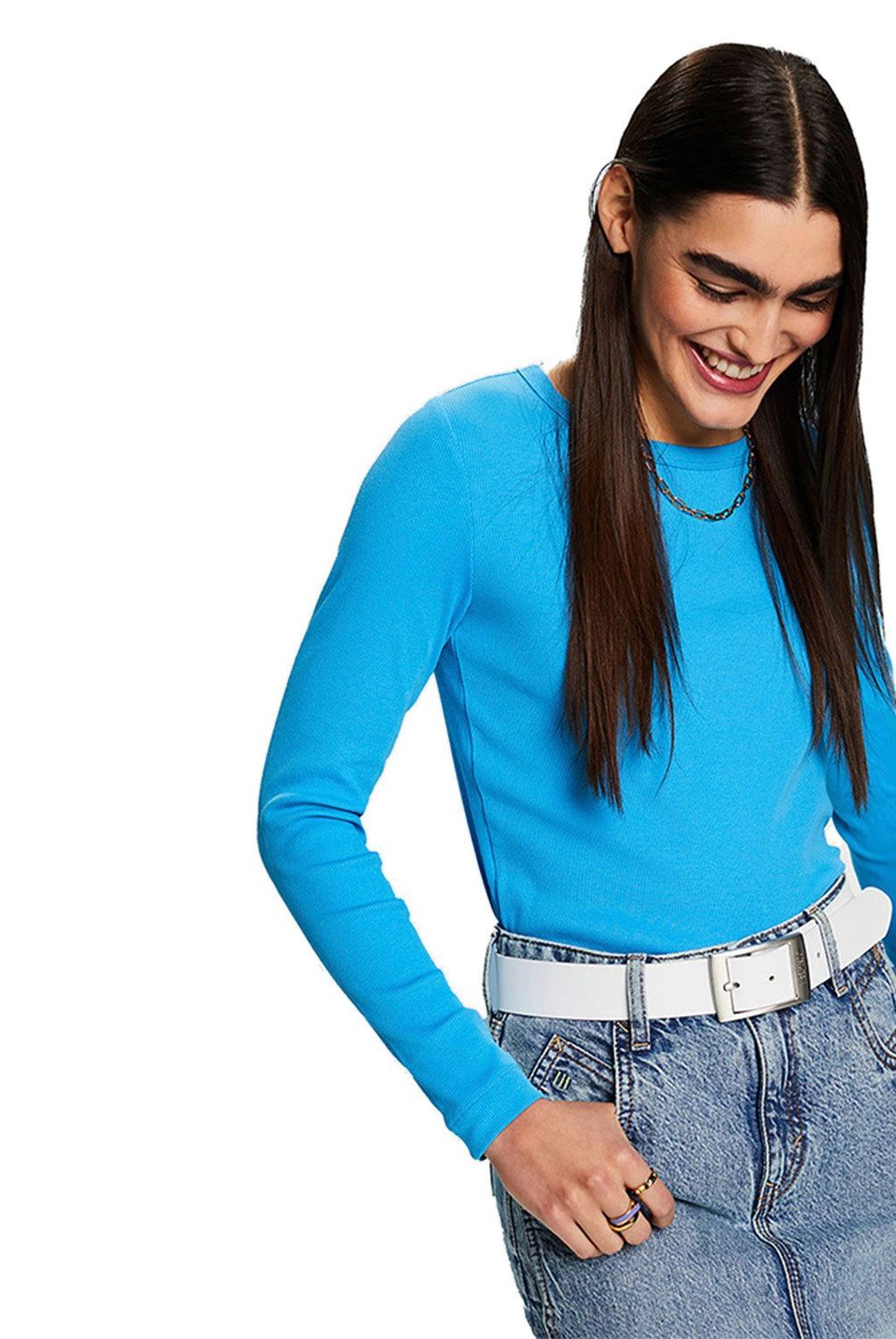 ESPRIT - Polera Manga Larga Algodón Mujer Esprit