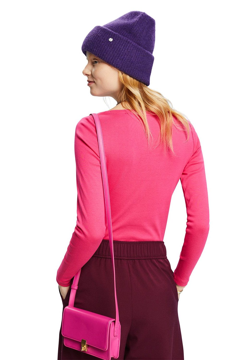 ESPRIT - Polera Manga Larga Algodón Mujer Esprit