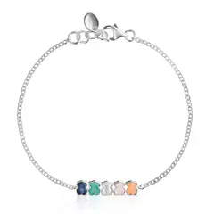 TOUS - Pulsera Mini Color De Plata Con Gemas Mujer