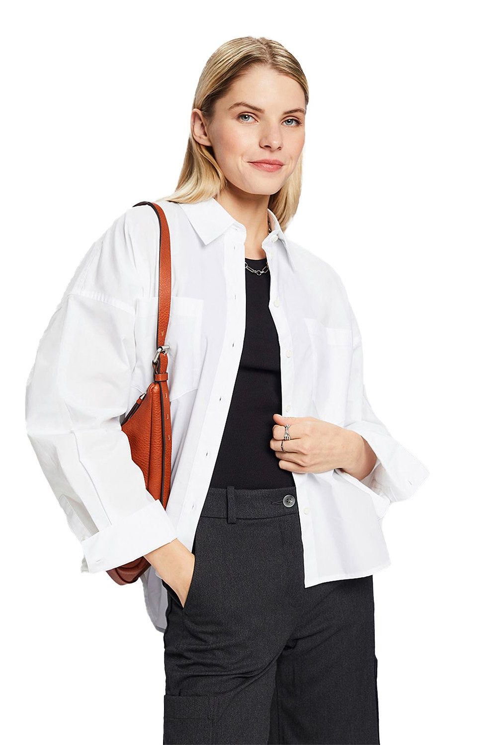 ESPRIT - Blusa Manga Larga Algodón Mujer Esprit