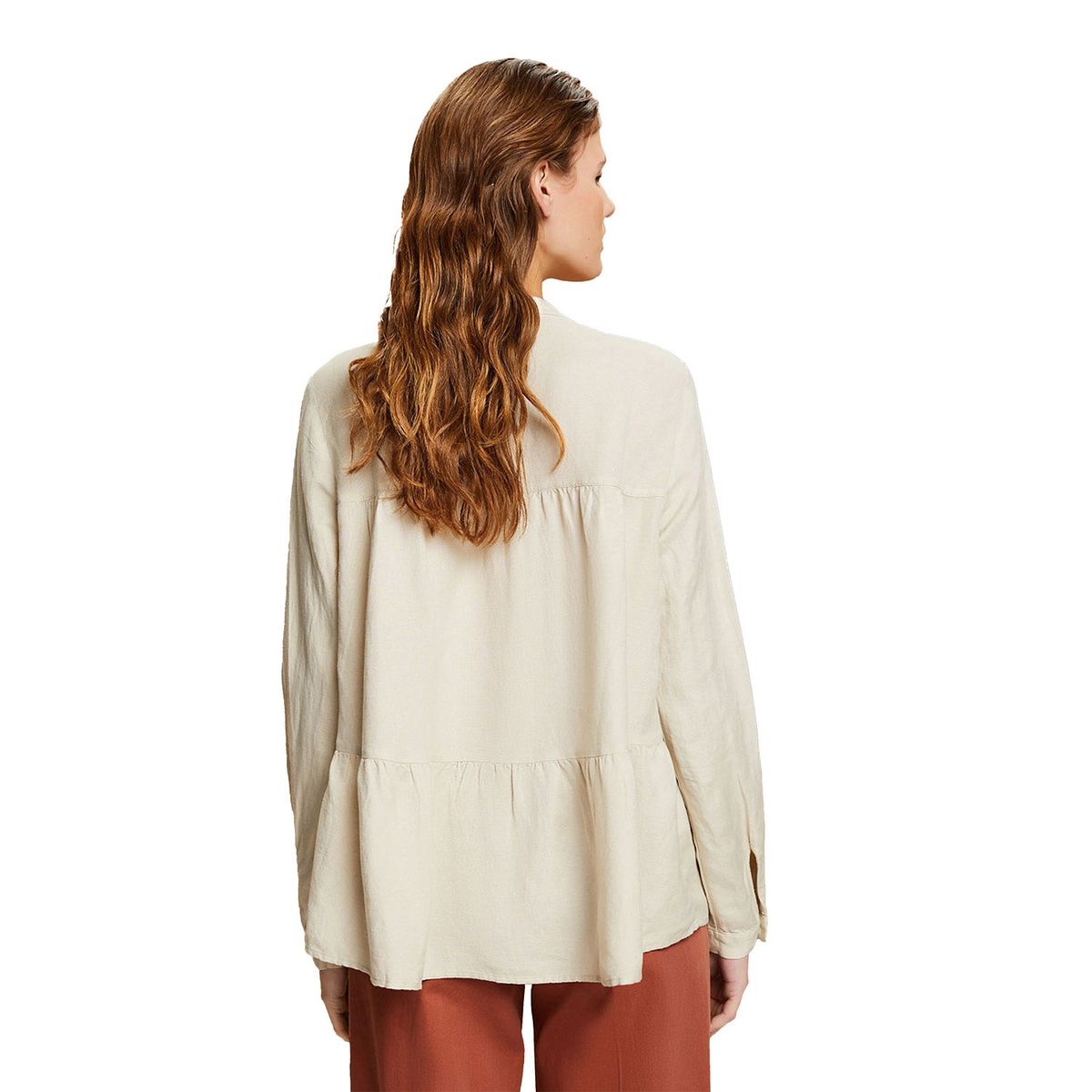 ESPRIT - Blusa Manga Larga Lino Mujer Esprit