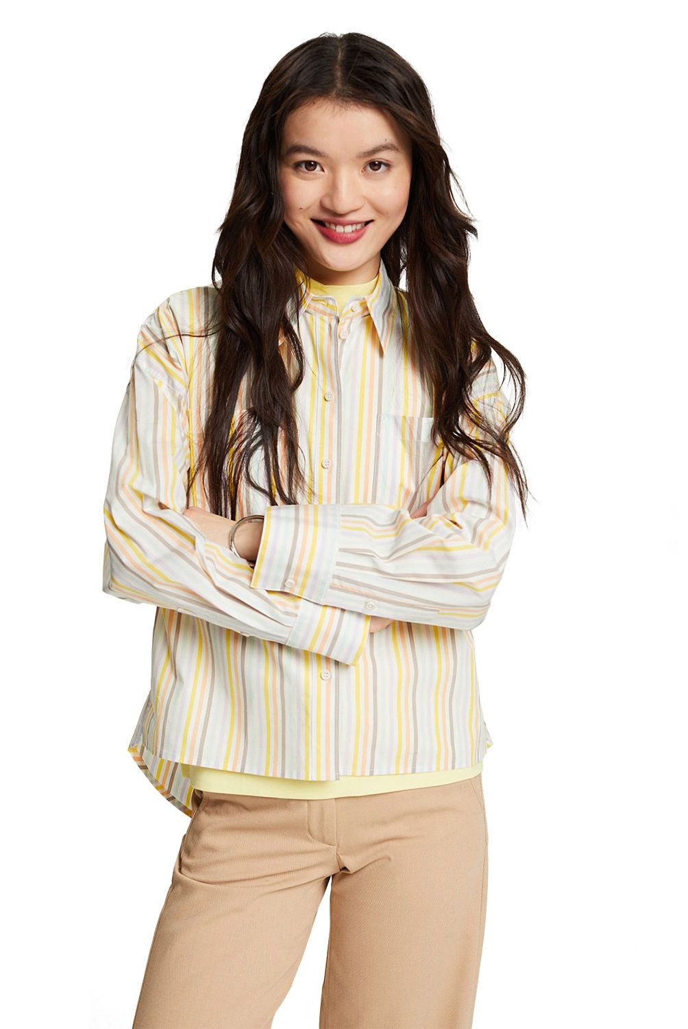 ESPRIT - Blusa Manga Larga Algodón Mujer Esprit