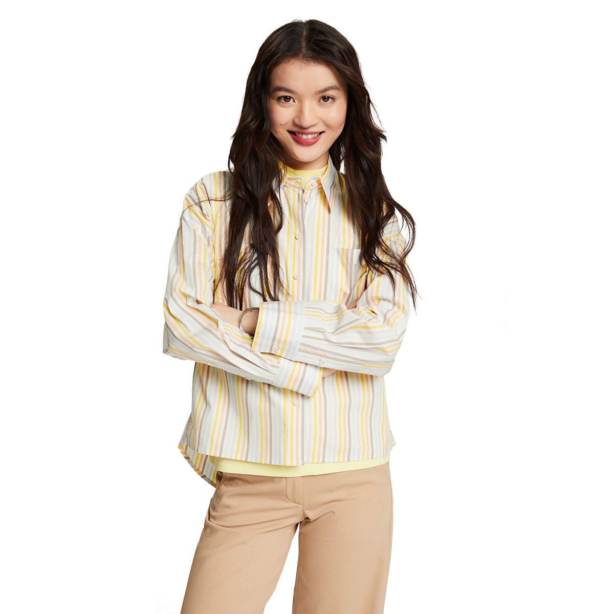 ESPRIT - Blusa Manga Larga Algodón Mujer Esprit