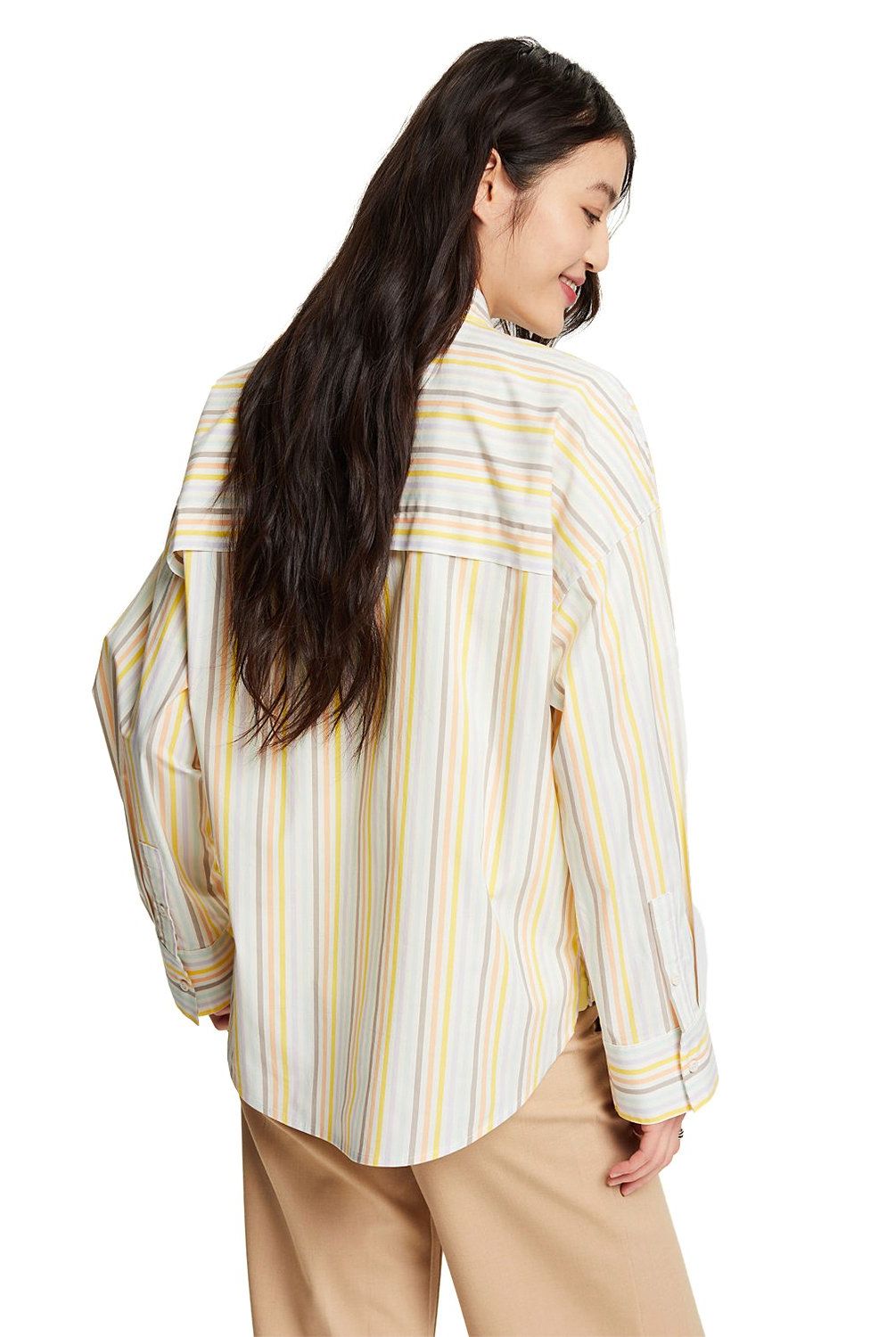 ESPRIT - Blusa Manga Larga Algodón Mujer Esprit