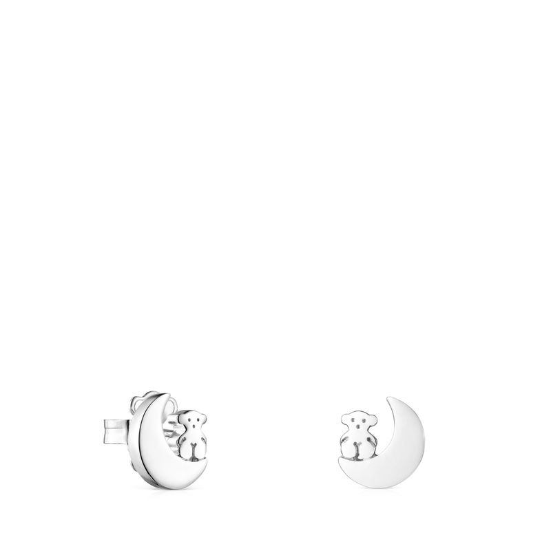TOUS - Aros Nocturne Luna Oso De Plata  Mujer Tous