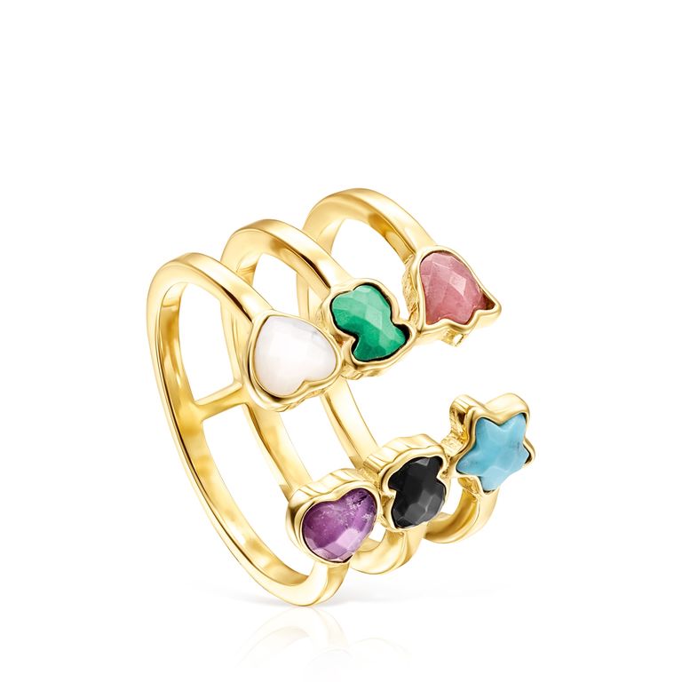 Tous Mujer Joyeria Anillo Cool Joy De Plata Vermeil Anillo Tous Oso