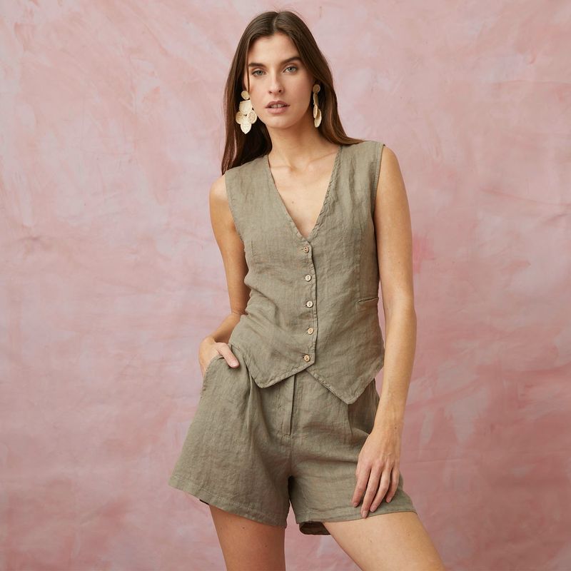 BASEMENT - Vest Lino Italia Mujer Basement