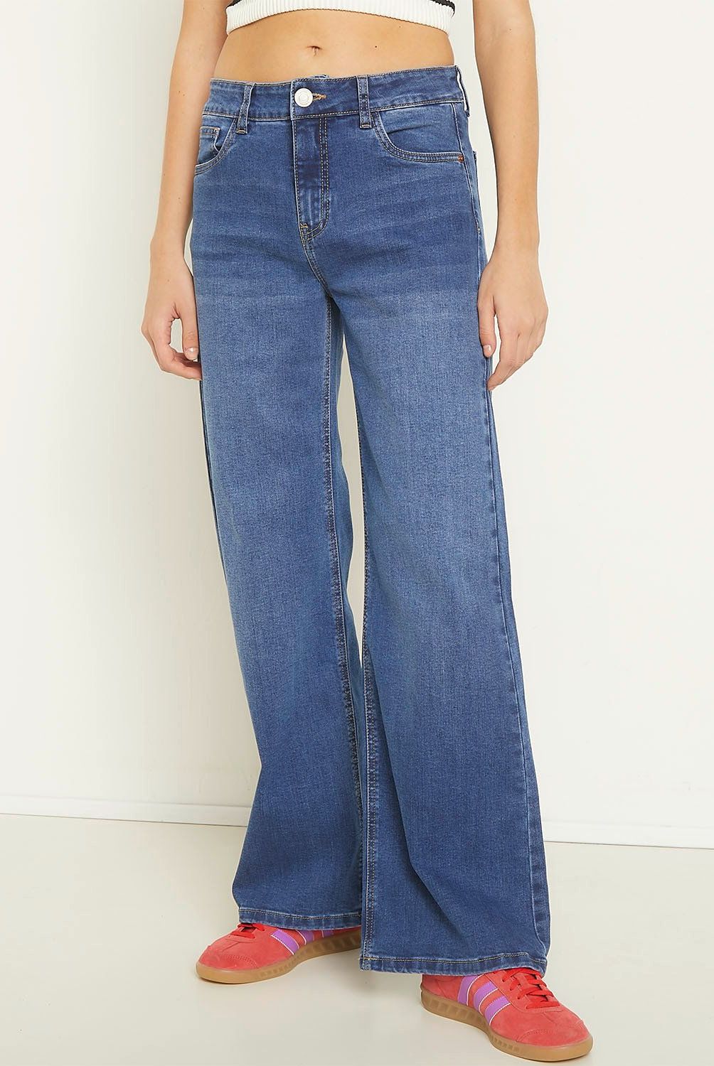 SYBILLA - Jeans Wide Leg Tiro Alto Mujer Sybilla