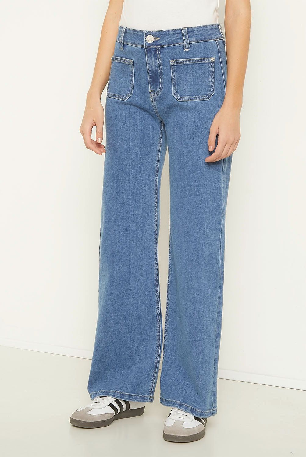 SYBILLA - Jeans Wide Leg Tiro Alto Mujer Sybilla