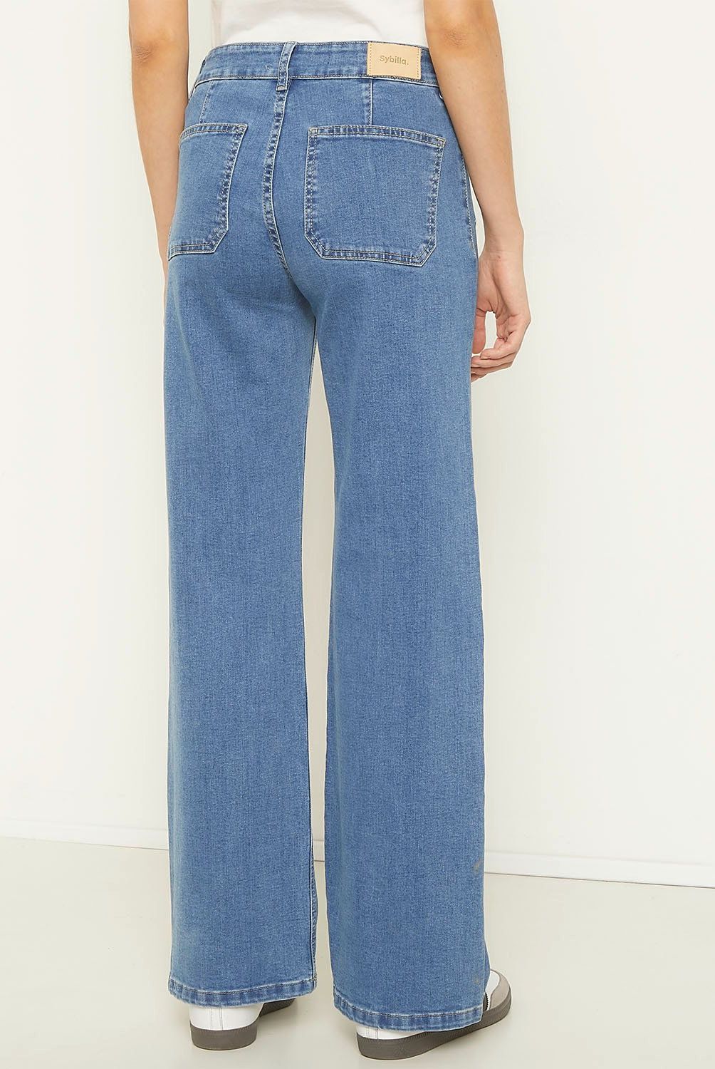 SYBILLA - Jeans Wide Leg Tiro Alto Mujer Sybilla