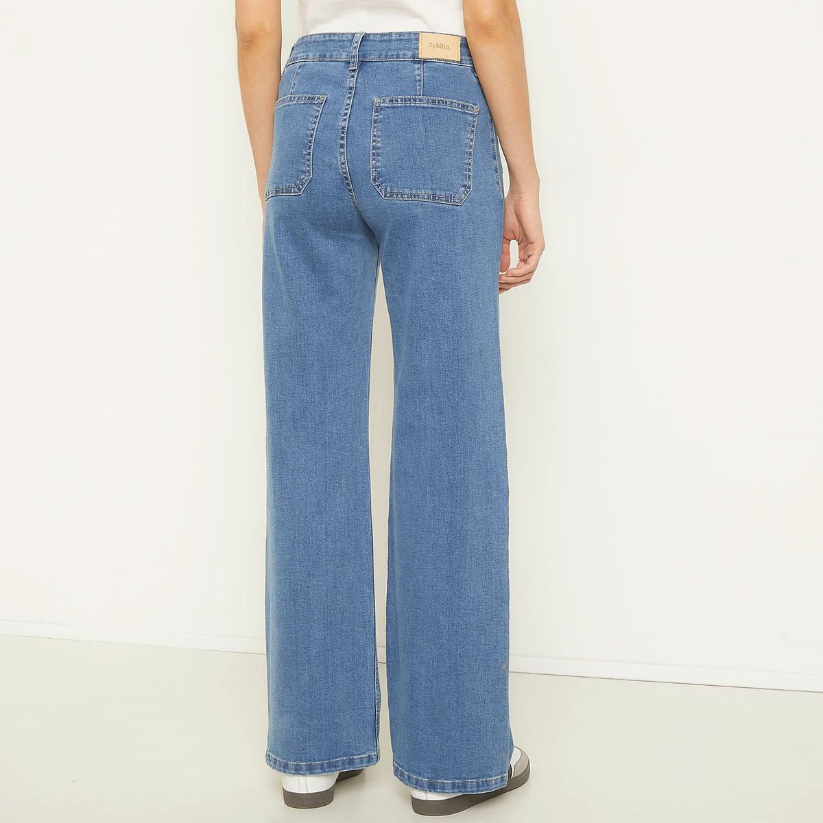 SYBILLA - Jeans Wide Leg Tiro Alto Mujer Sybilla