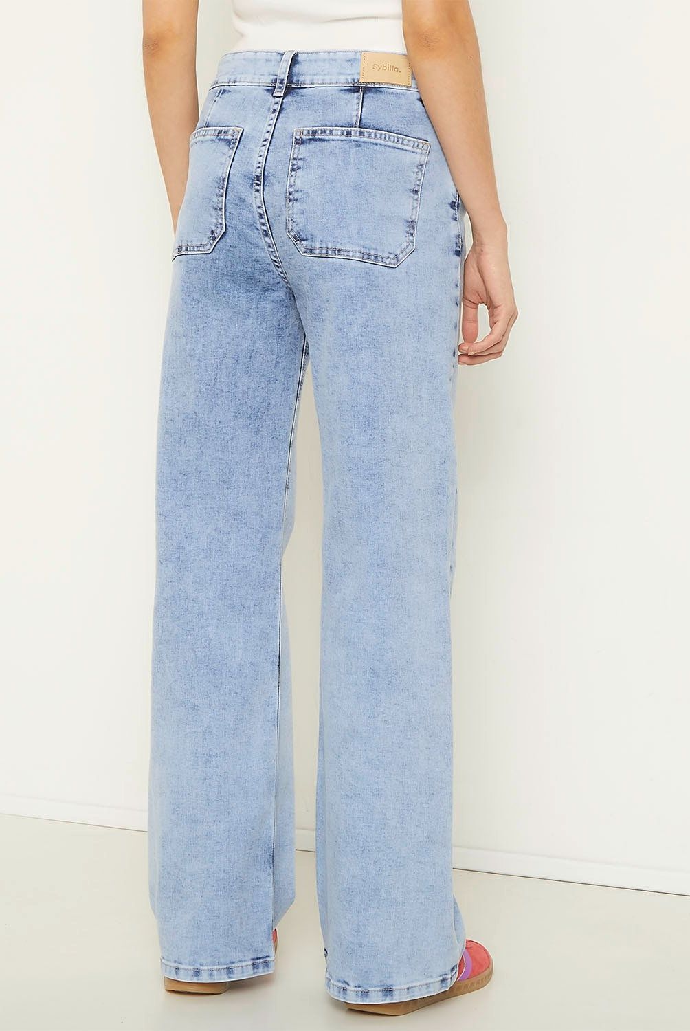 SYBILLA - Jeans Wide Leg Tiro Alto Mujer Sybilla