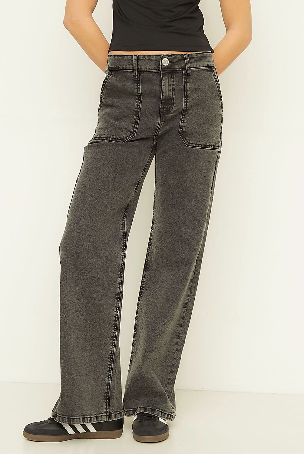 SYBILLA - Jeans Wide Leg Tiro Alto Mujer Sybilla