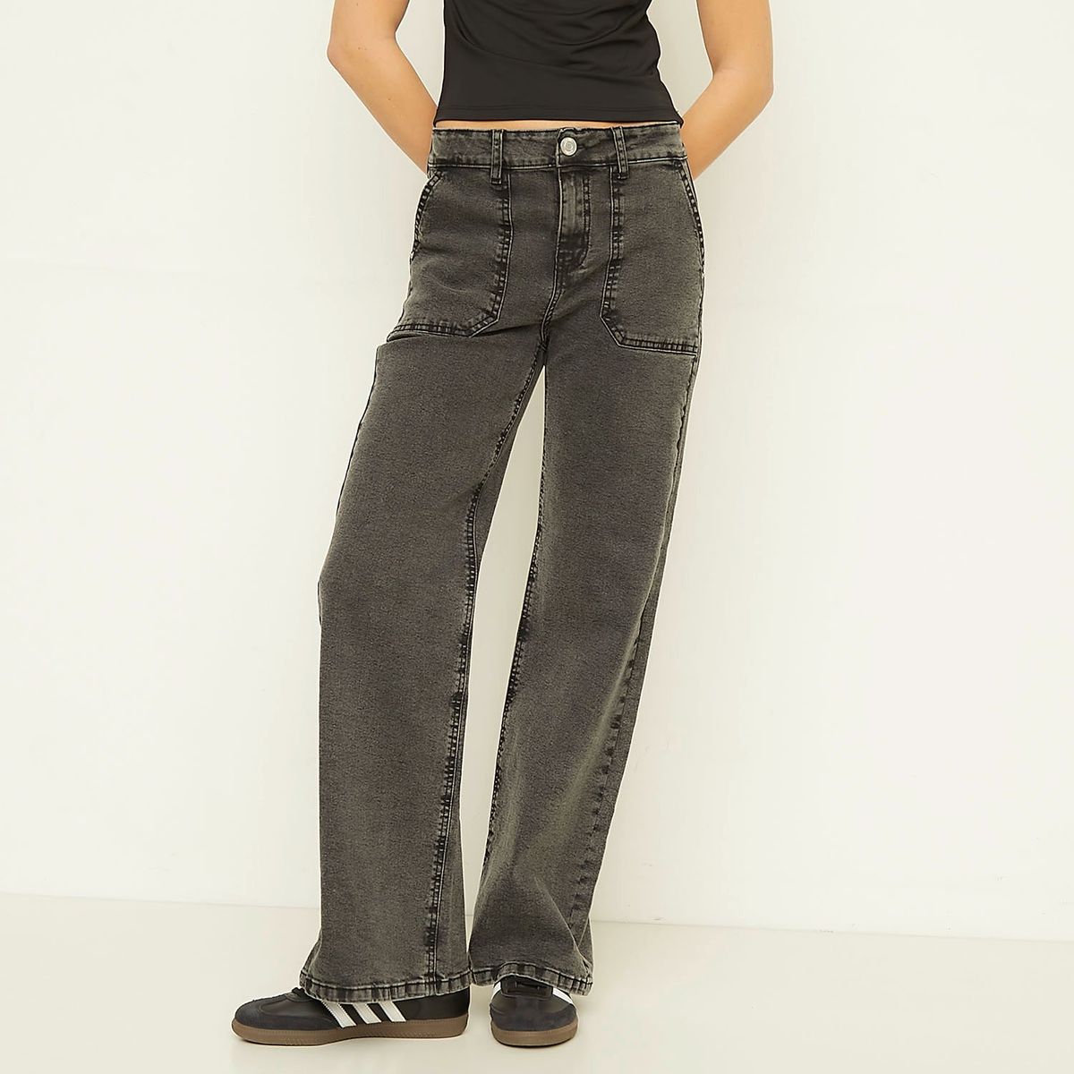 SYBILLA - Jeans Wide Leg Tiro Alto Mujer Sybilla
