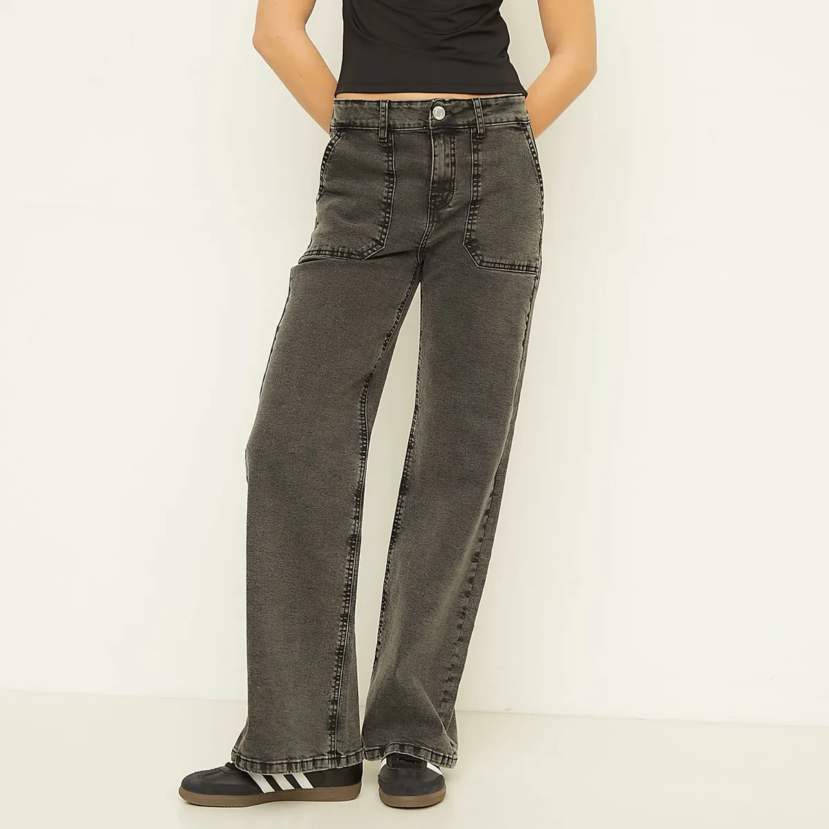 SYBILLA - Jeans Wide Leg Tiro Alto Mujer Sybilla
