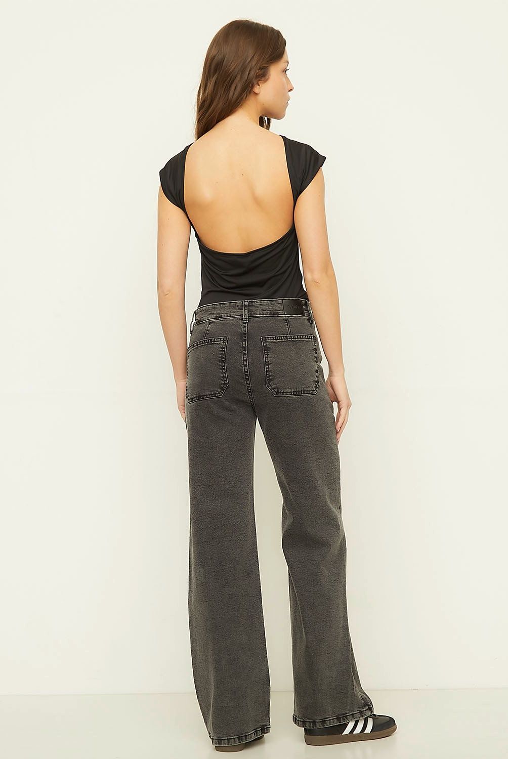 SYBILLA - Jeans Wide Leg Tiro Alto Mujer Sybilla