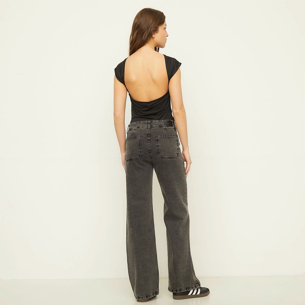 SYBILLA - Jeans Wide Leg Tiro Alto Mujer Sybilla