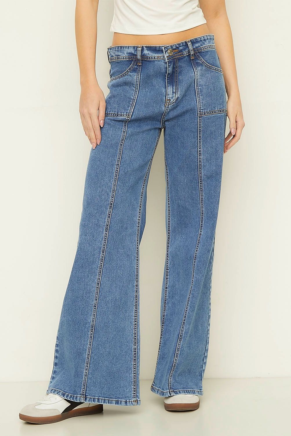 SYBILLA - Jeans Wide Leg Tiro Alto Mujer Sybilla
