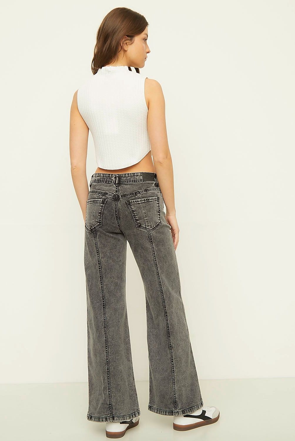 SYBILLA - Jeans Wide Leg Tiro Alto Mujer Sybilla