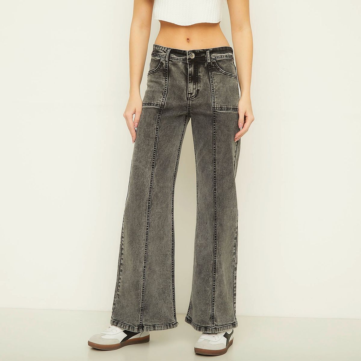 SYBILLA - Jeans Wide Leg Tiro Alto Mujer Sybilla
