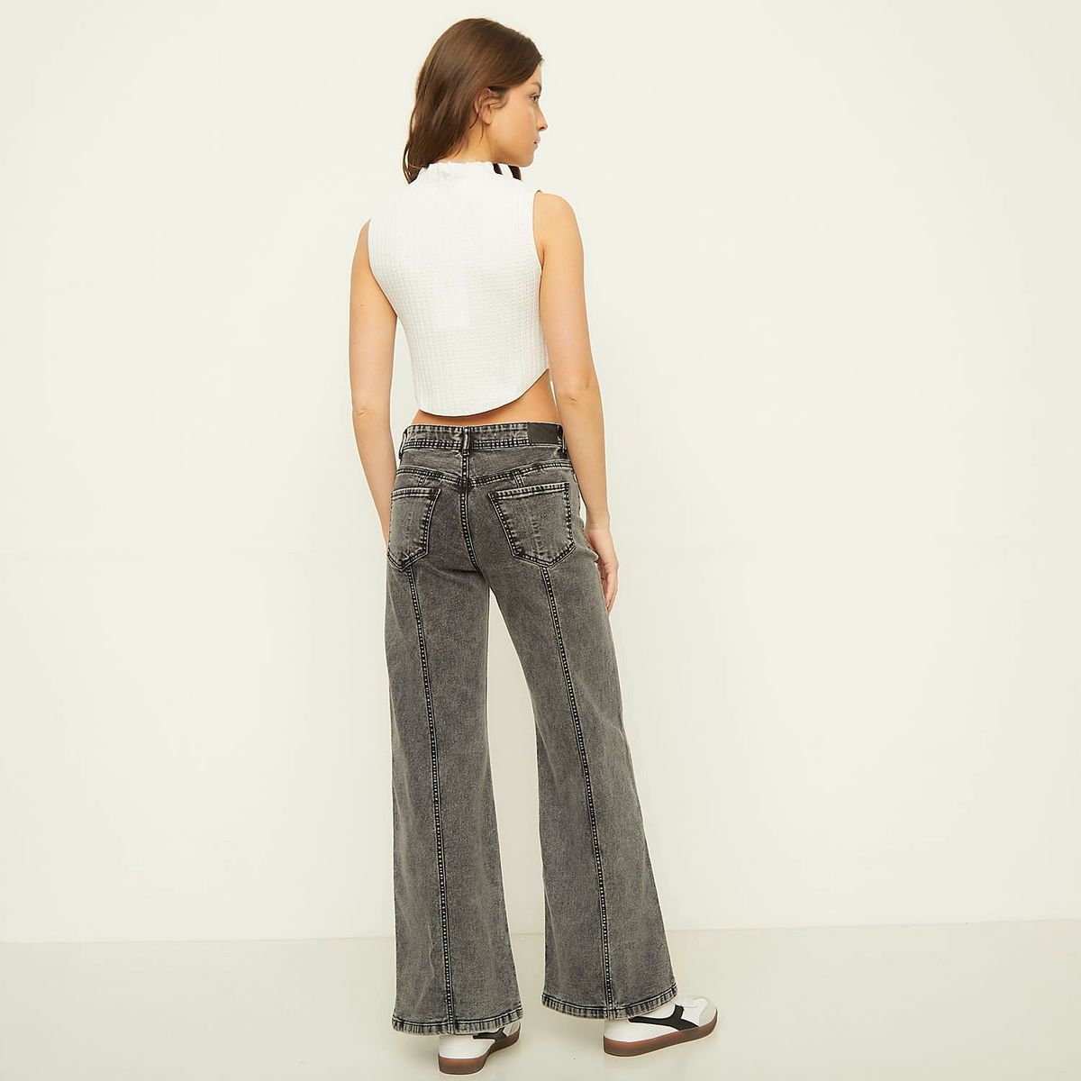 SYBILLA - Jeans Wide Leg Tiro Alto Mujer Sybilla