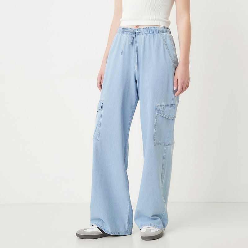 SYBILLA - Jeans Wide Leg Tiro Alto Mujer Sybilla Algodón