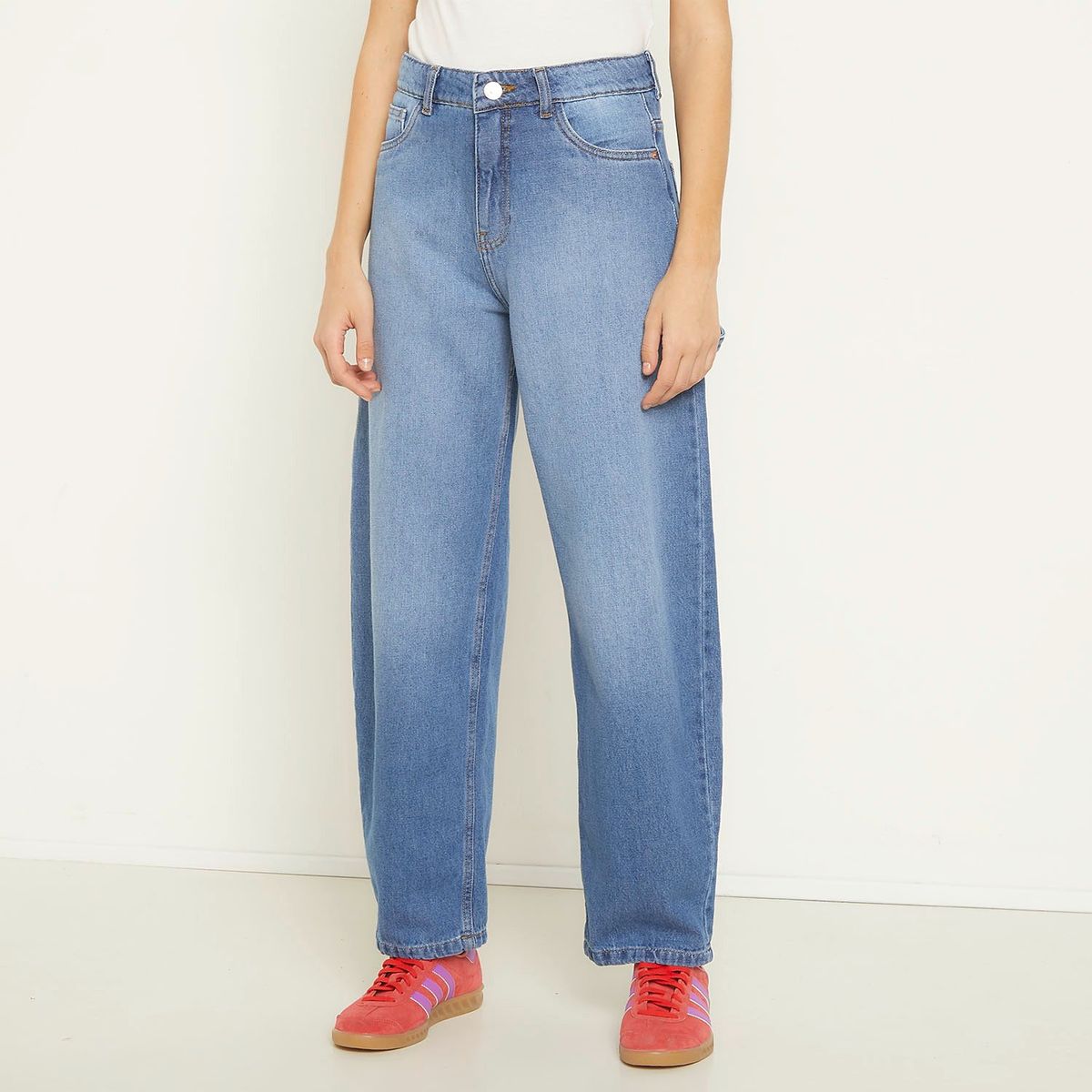 SYBILLA - Jeans Balloon Sybilla Tiro Alto 100% Algodón Mujer