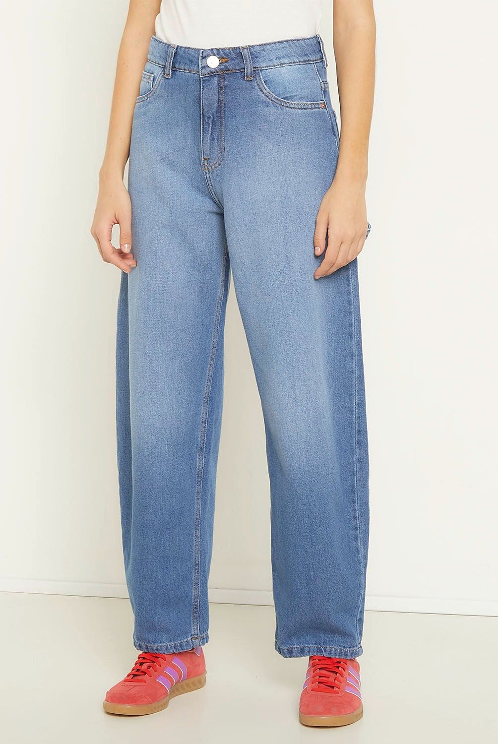 SYBILLA - Jeans Balloon Sybilla Tiro Alto 100% Algodón Mujer