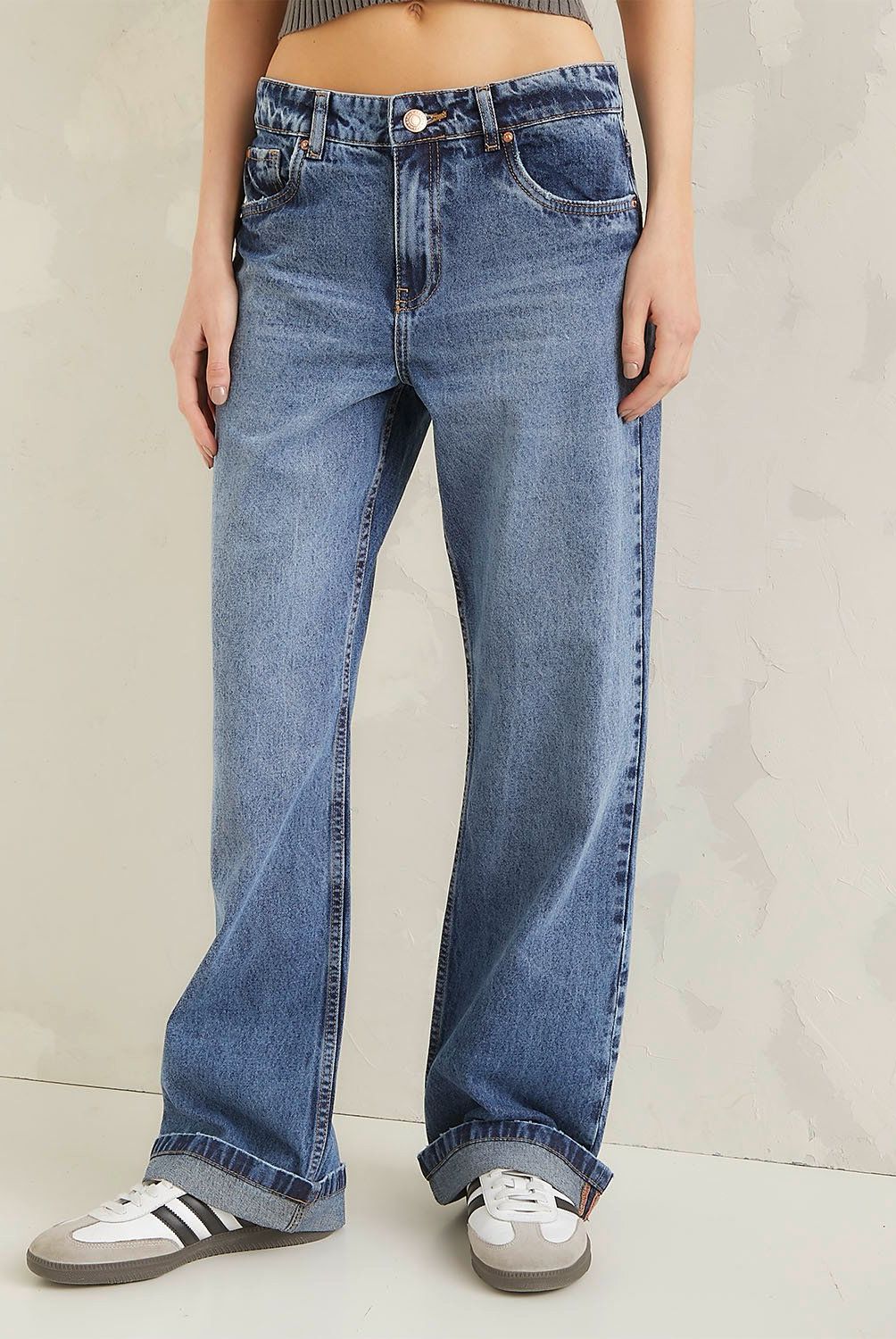 AMERICANINO - Jeans Americanino Tiro Alto Wide Leg Mujer Algodón