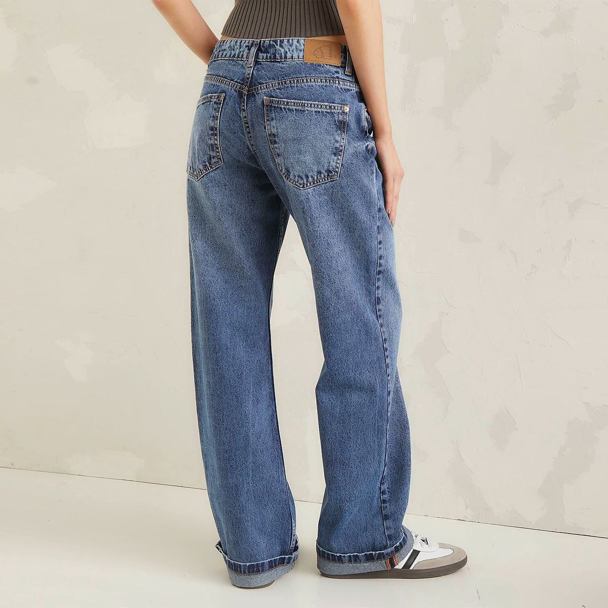 AMERICANINO - Jeans Americanino Tiro Alto Wide Leg Mujer Algodón