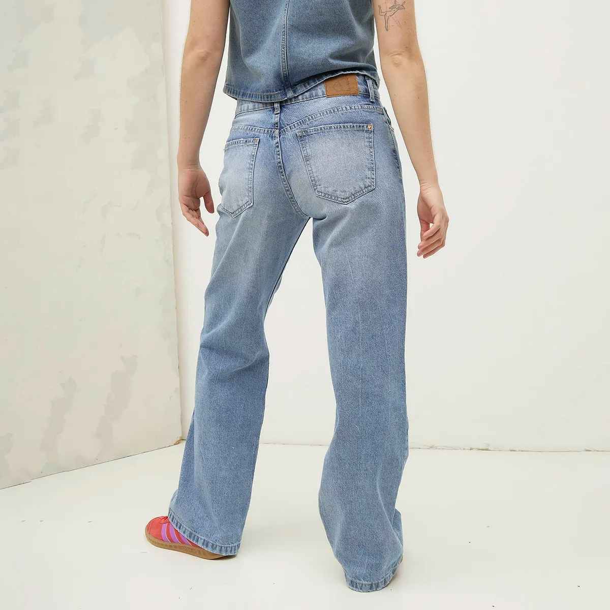 AMERICANINO - Jeans Americanino Wide Leg Tiro Medio Mujer Algodón