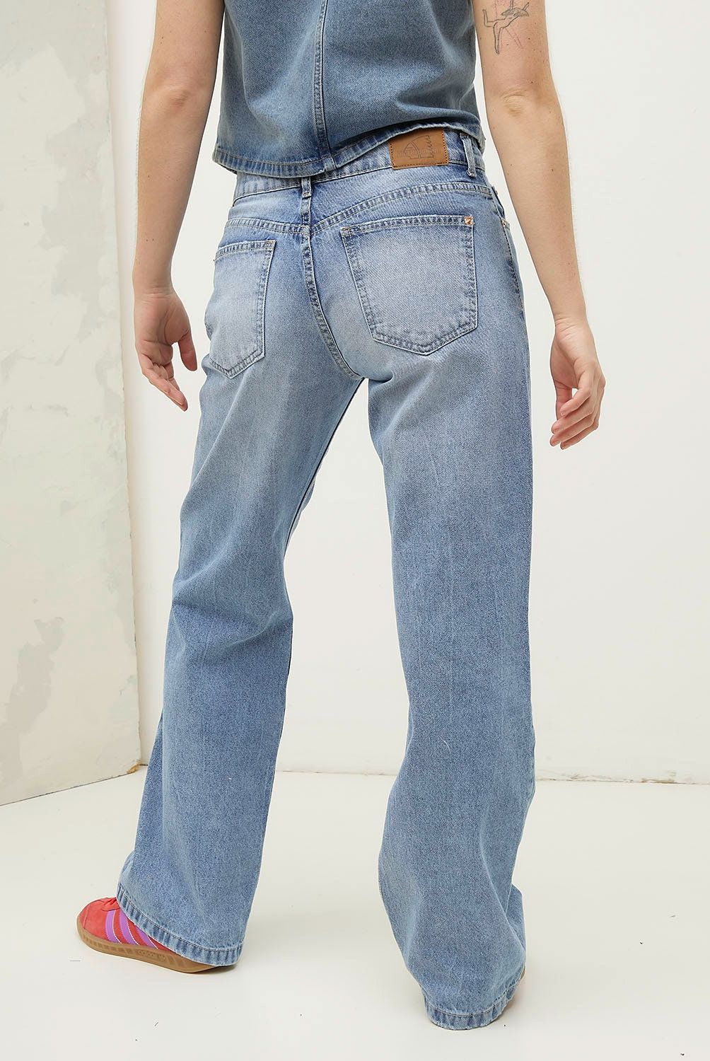 AMERICANINO - Jeans Americanino Wide Leg Tiro Medio Mujer Algodón