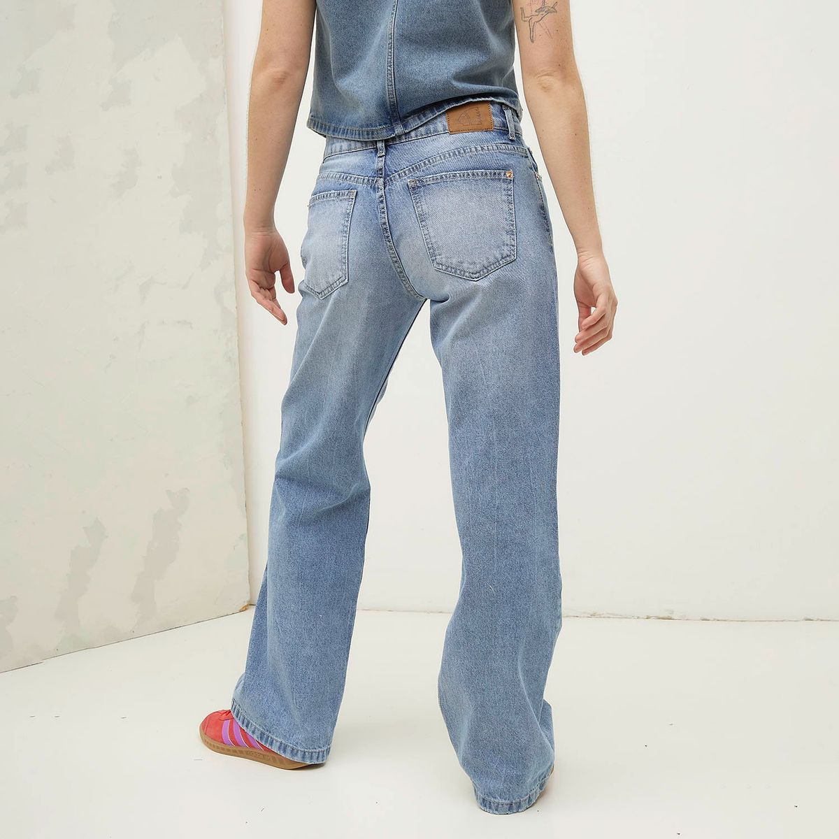 AMERICANINO - Jeans Americanino Wide Leg Tiro Medio Mujer Algodón