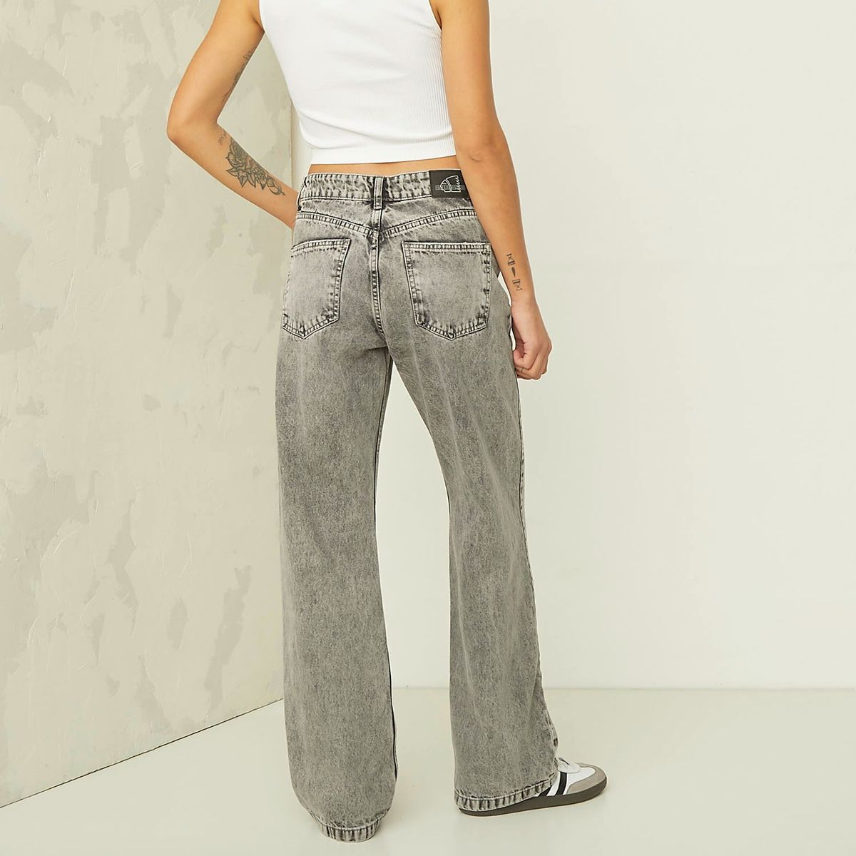 AMERICANINO - Jeans Americanino Wide Leg Tiro Medio Mujer 100% Algodón