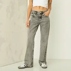 AMERICANINO - Jeans Wide Leg Tiro Medio Mujer 100% Algodón