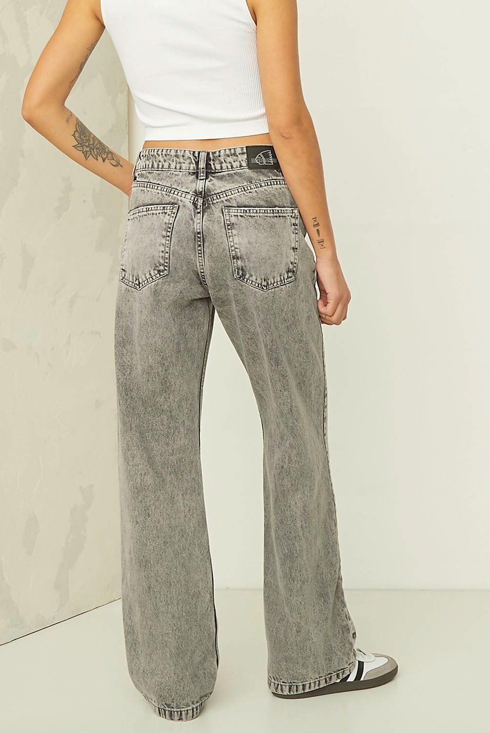 AMERICANINO - Jeans Americanino Wide Leg Tiro Medio Mujer 100% Algodón