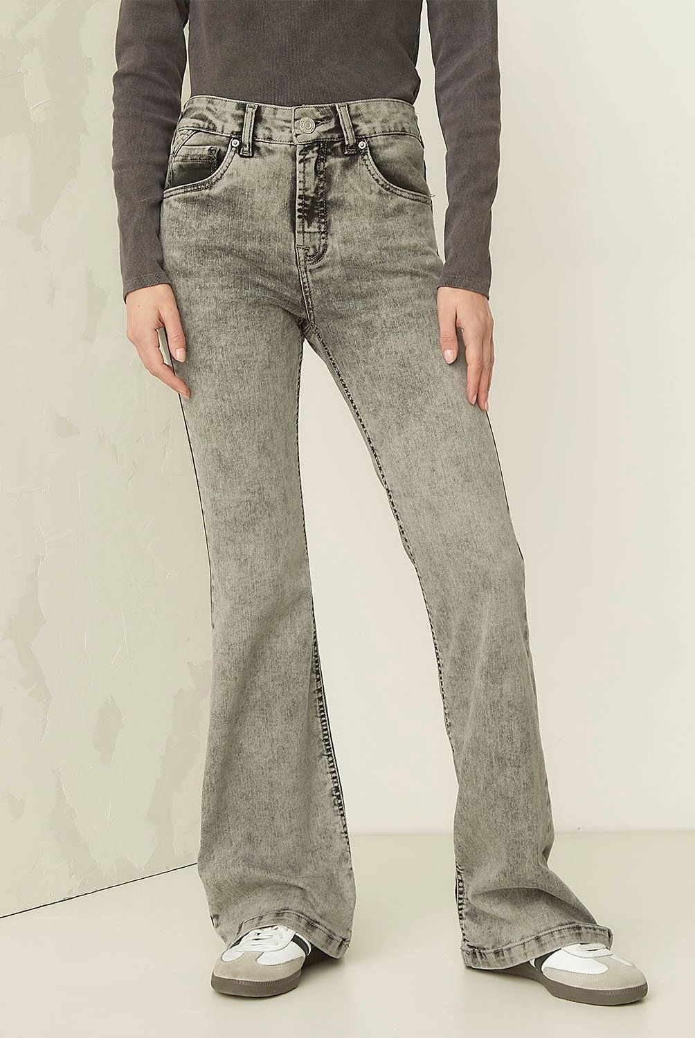 AMERICANINO - Jeans Flare Tiro Alto Americanino Mujer Casual Algodón