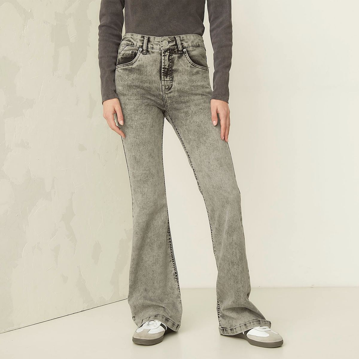 AMERICANINO - Jeans Flare Tiro Alto Americanino Mujer Casual Algodón