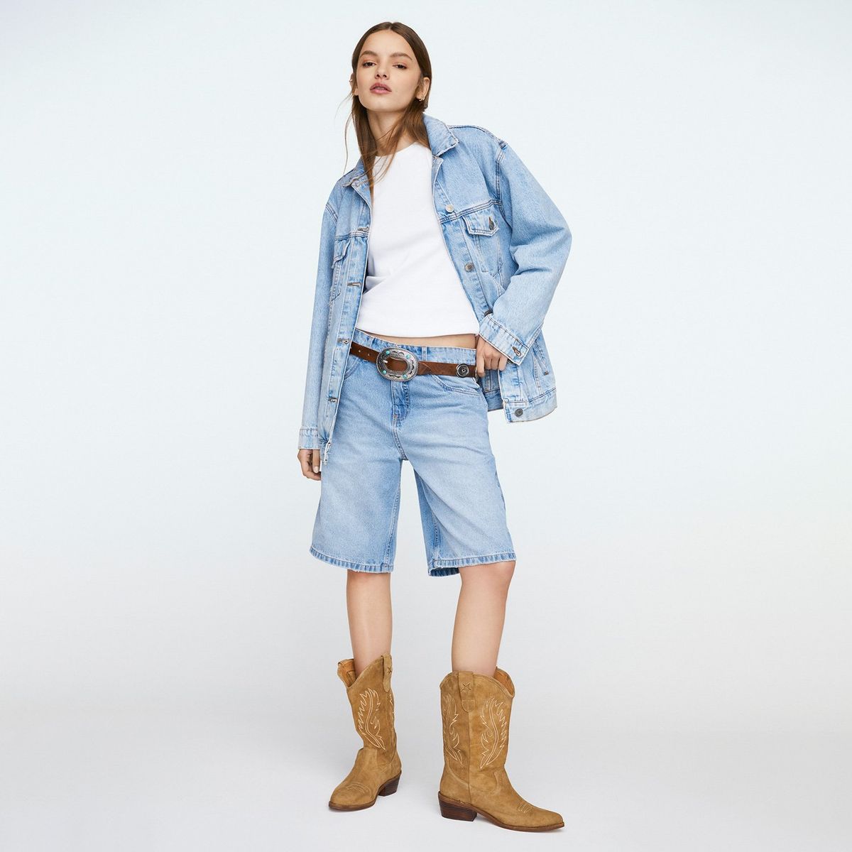 AMERICANINO - Bermuda Denim Algodón Mujer Americanino