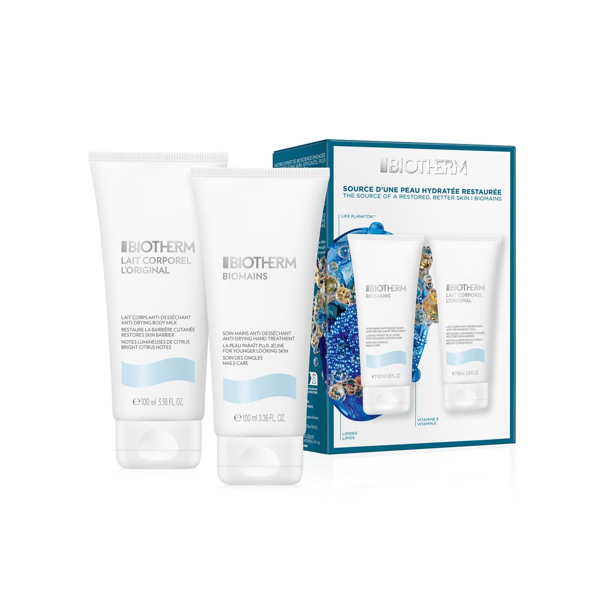 BIOTHERM - Set Hidratante Crema Biomains 100 Ml + Lait Corporel Biotherm