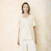 Blusa Manga Corta Lino Mujer S.Cocci