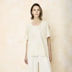 S COCCI - Blusa Manga Corta Lino Mujer S.Cocci