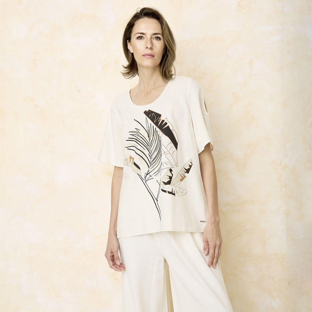 S COCCI - Blusa Manga Corta Lino Mujer S.Cocci