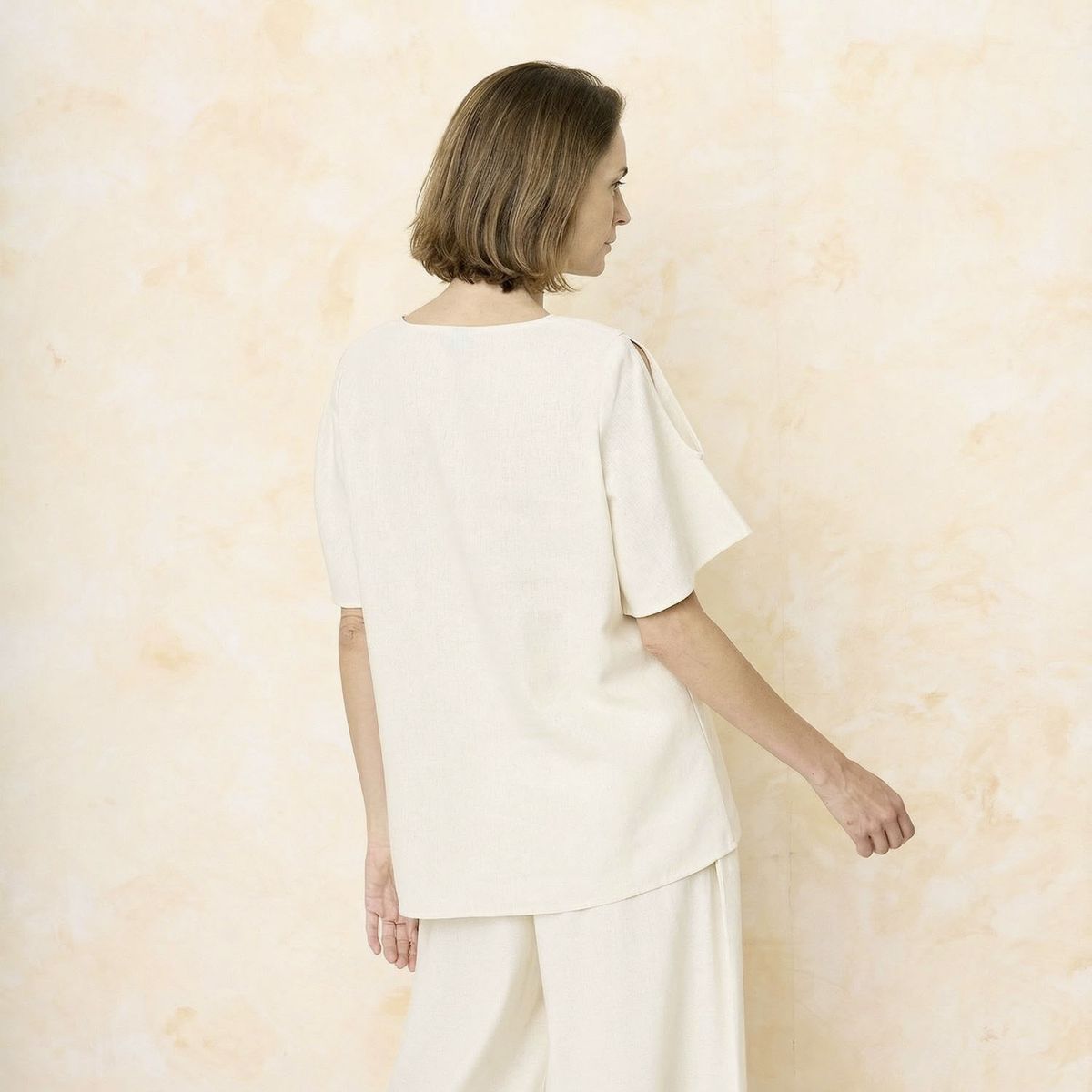 S COCCI - Blusa Manga Corta Lino Mujer S.Cocci