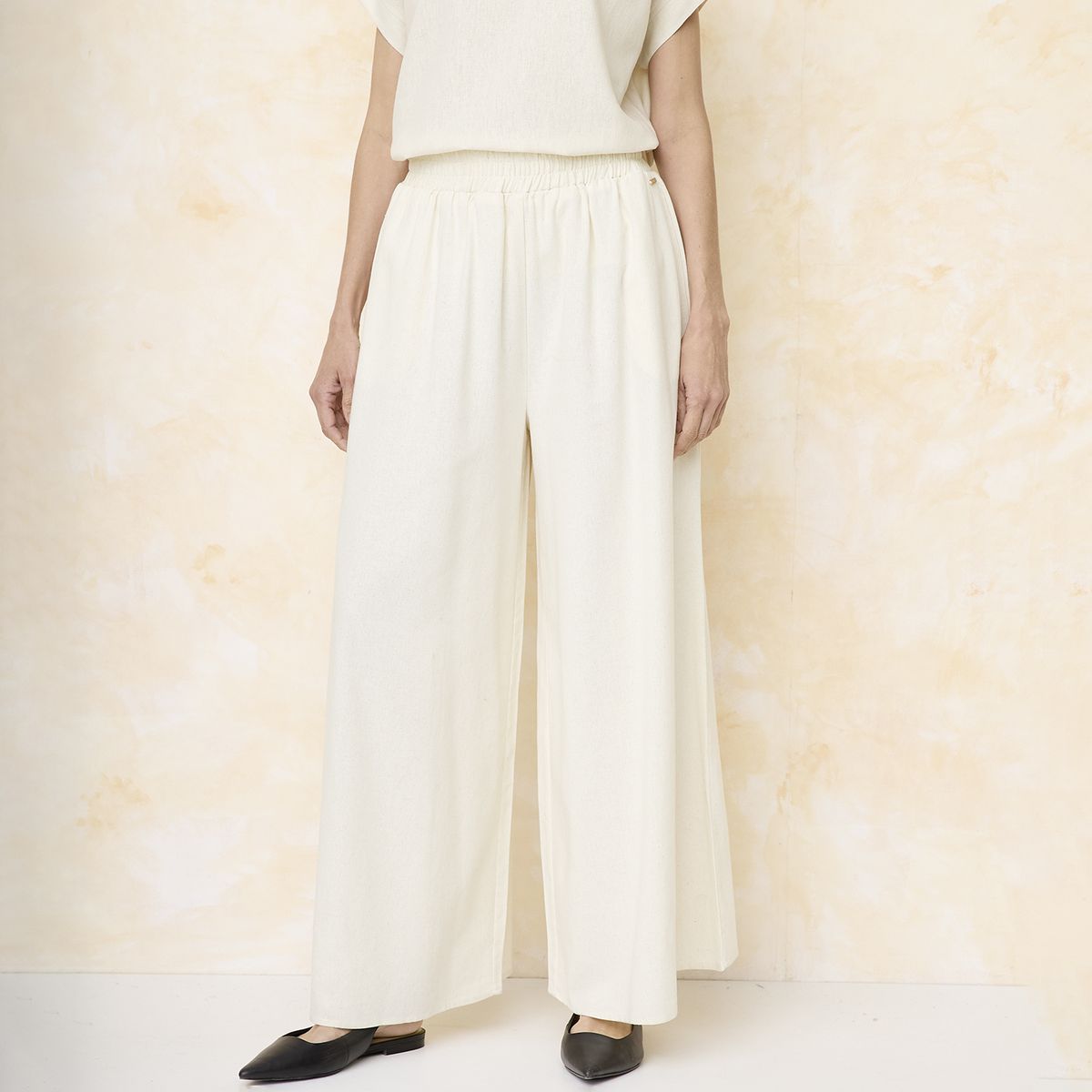 S COCCI - Pantalón Tiro Medio Lino Mujer S.Cocci