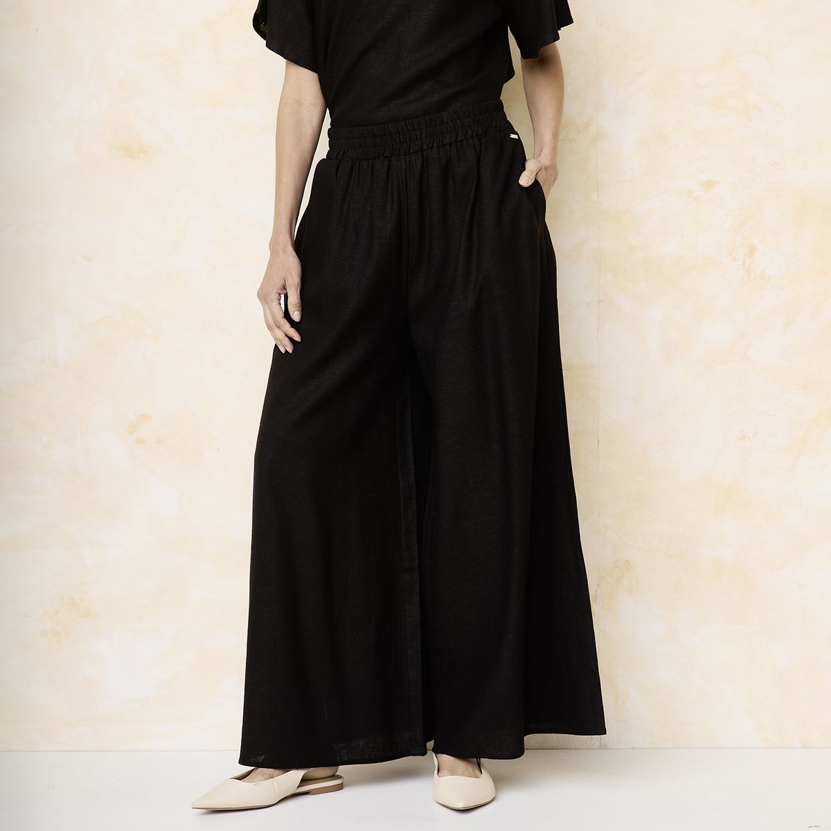 S COCCI - Pantalón Tiro Medio Lino Mujer S.Cocci